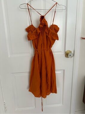 Joie Women's Rust Orange Ruffle Sundress
